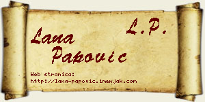 Lana Papović vizit kartica